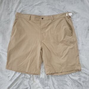 IZOD Mens Size 38 Straight Fit Golf Shorts Beige Chino Pockets Performance